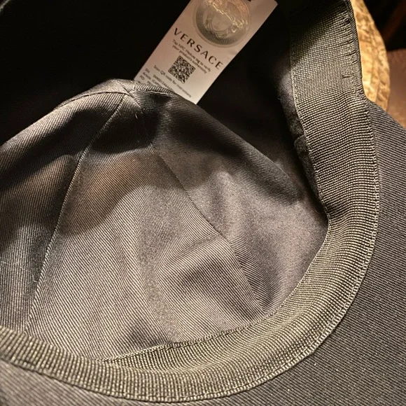Authentic Versace Logo-Embroidered Black Baseball Hat. Size 57. New condition.